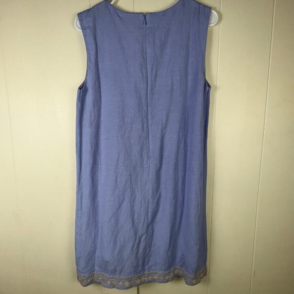 Anthropologie‎ Holding Horses Embroidered Chambray Tunic Dress Shift Small $158 - Picture 2 of 8